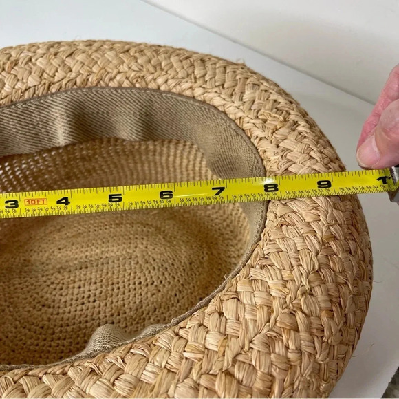 Scala The Collection Hat Woven Straw Raffia Natural/Cream beach poolside vacay - Picture 8 of 9